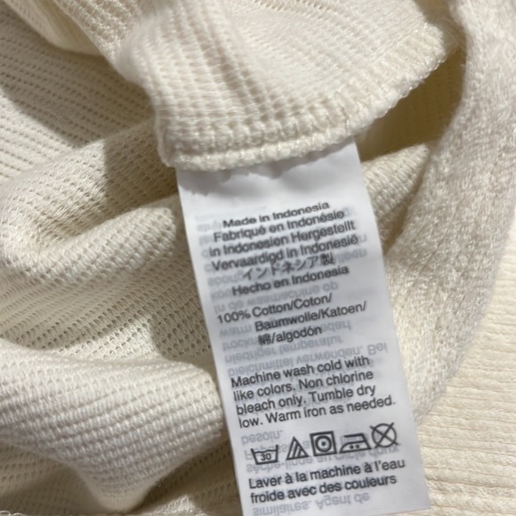 Madewell Texture & Thread Top Off White 3/4 Sleeve XXS - Picture 5 of 5